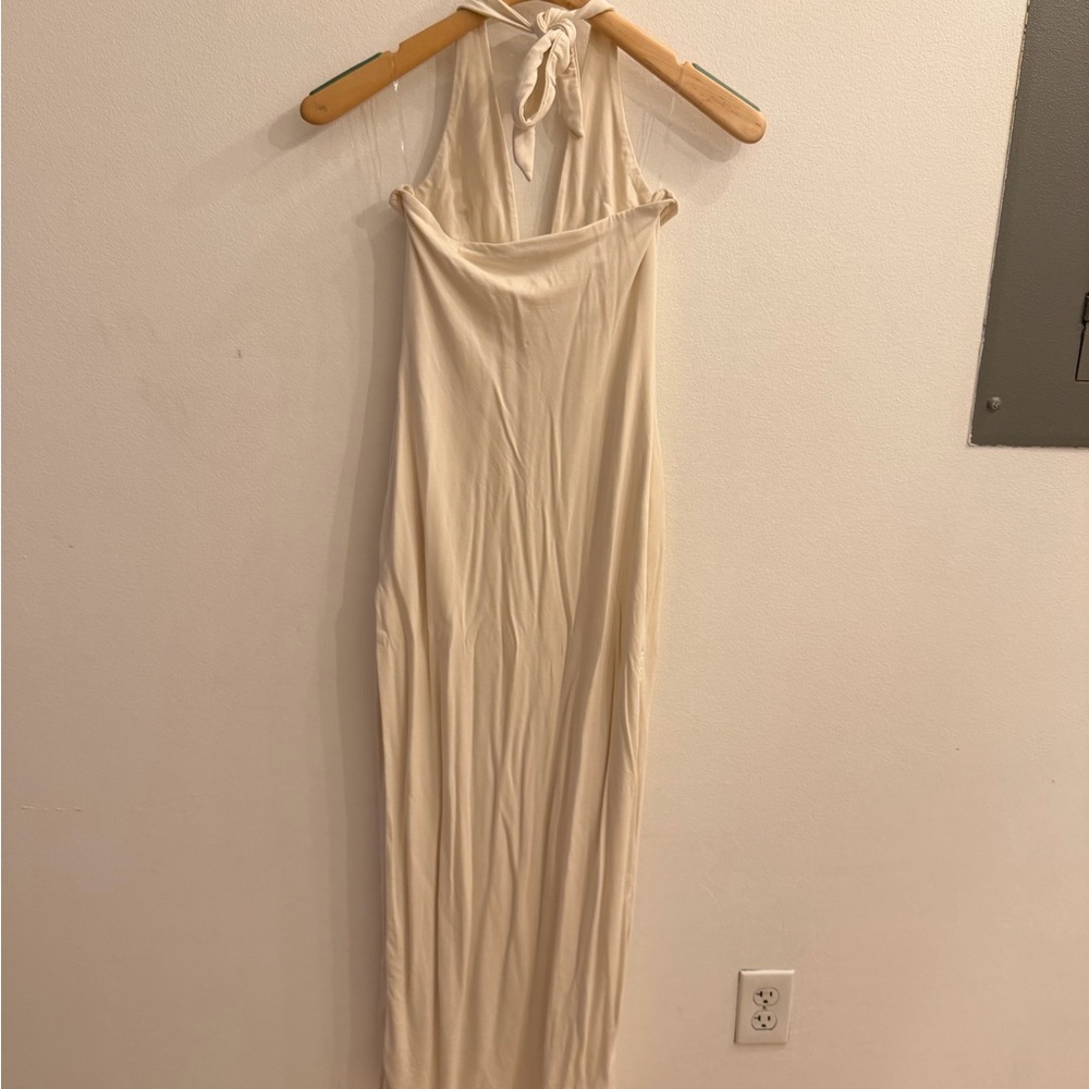 Oh Polly Cream Backless Halter Dress - Picture 9 of 10